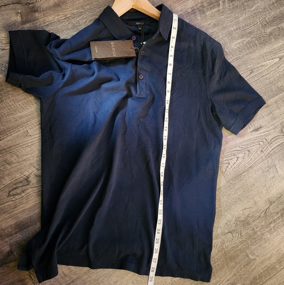 GUCCI Navy Blue Collared Polo Short Sleeve Shirt Size XL- New with Tag - Picture 10 of 13